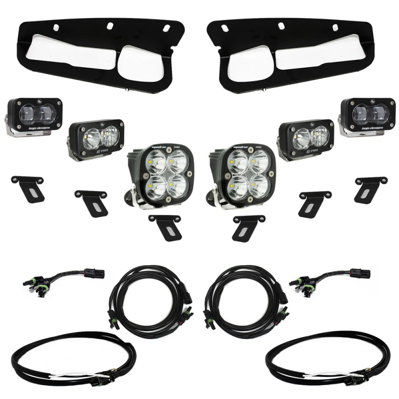 Baja Designs 21-22 Ford Bronco w/Steel Bumper S2 SAE Pro Fog Pocket Light Kit w/Upfitter - Clear - Image 4