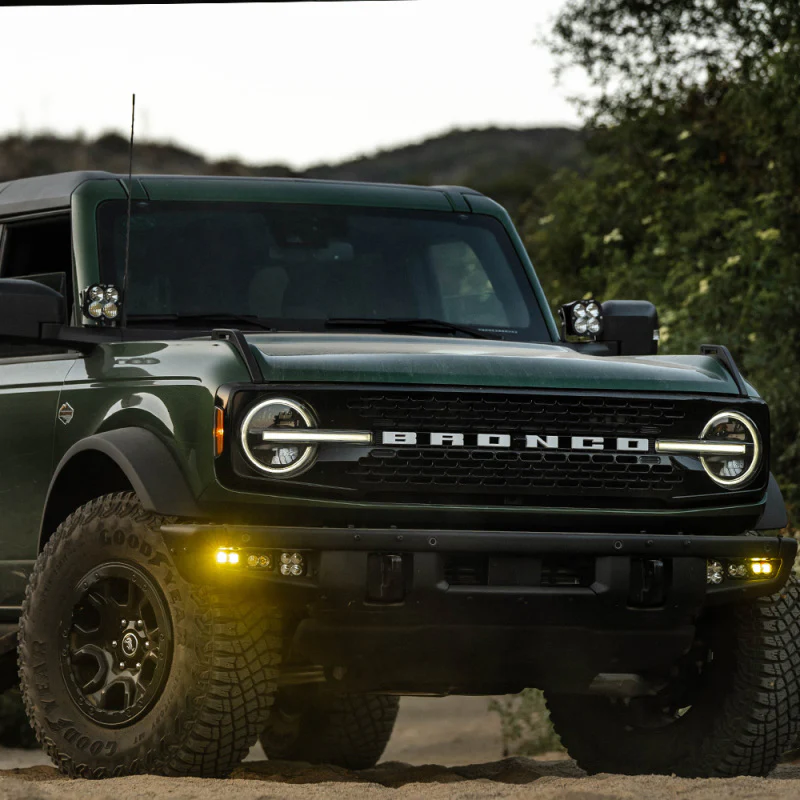 Baja Designs 21-22 Ford Bronco w/Steel Bumper S2 SAE Sportsmen Fog Pkt Light Kit w/Upfitter - Clear - Image 2