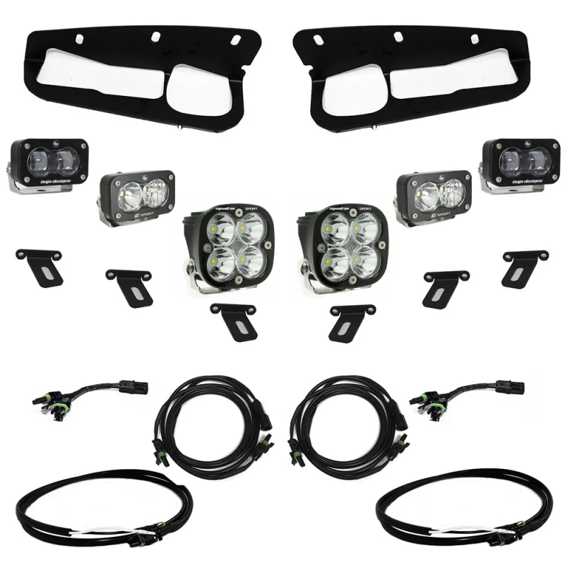 Baja Designs 21-22 Ford Bronco w/Steel Bumper S2 SAE Sportsmen Fog Pkt Light Kit w/Upfitter - Clear - Image 4