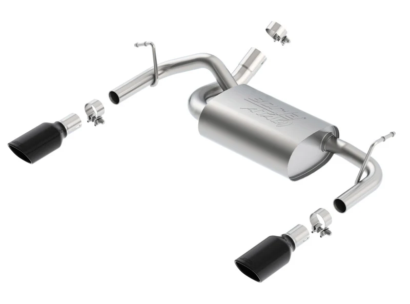 Borla 12-14 Jeep Wrangler JK 2/4Dr Rr Section ATAK Single Square Rlld Angle-Cut Black Chrome Exhaust - Image 2