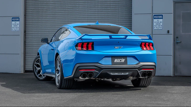 Borla 2024 Ford Mustang GT 5.0L V8 3 in ATAK Catback Non-Active Exhaust- Carbon Fiber Quad Tip - Image 2