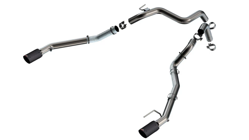 Borla 24-25 Ford Ranger Raptor 2.75in Tail Pipe Kit 4in Tip - Carbon Fiber Black Anodized
