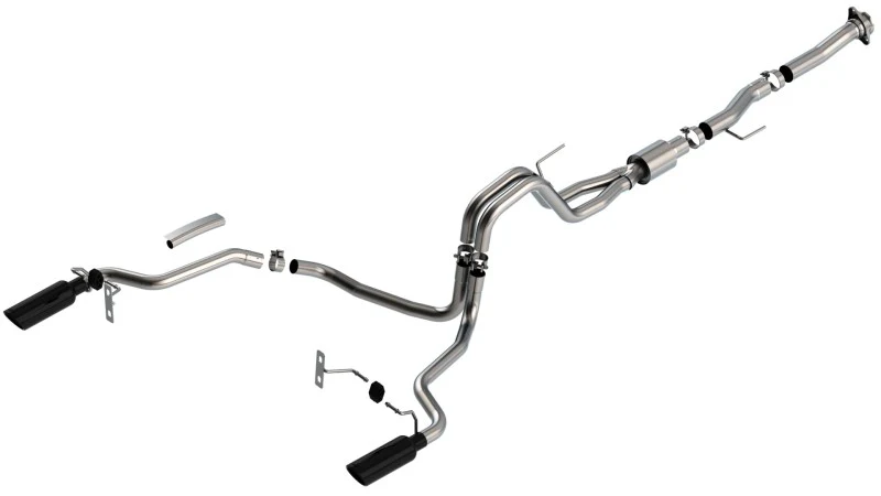 Borla F-150 2021 5.0L 2dr RC SB (122.8 WB) XL/XLT 3/2.25 SRE Cat-Back ATAK Black Chrome Tips - Image 4