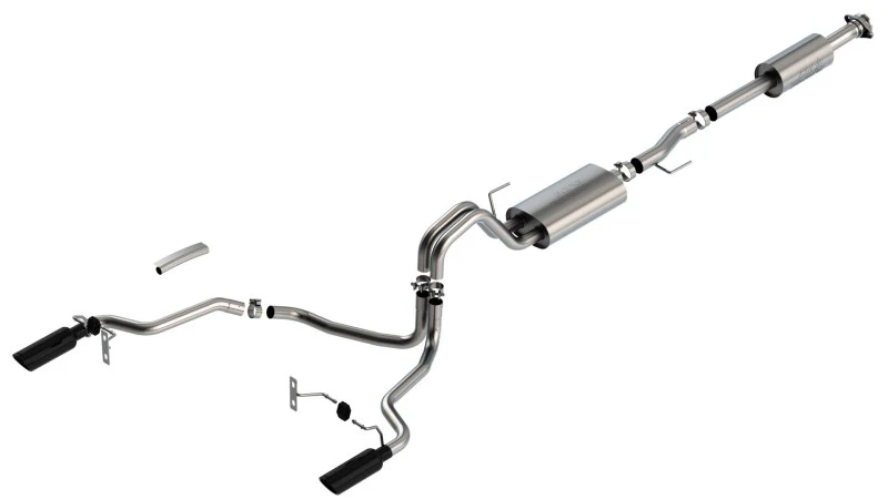 Borla F-150 2021 5.0L 4dr CC SB EC STB Lariat/KR/Pltm/LTD 3/2.25 SRE Cat-Back Touring Black CHR Tips - Image 5