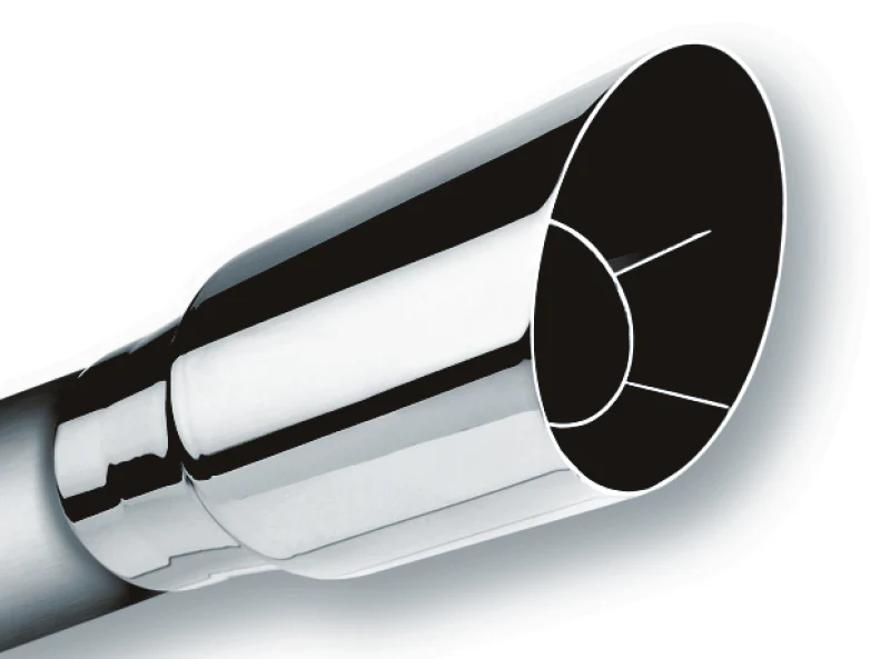 Borla Universal Polished Tip Single Round Angle-Cut (inlet 2 1/2in. Outlet 3 1/2in) *NO Returns* - Image 2