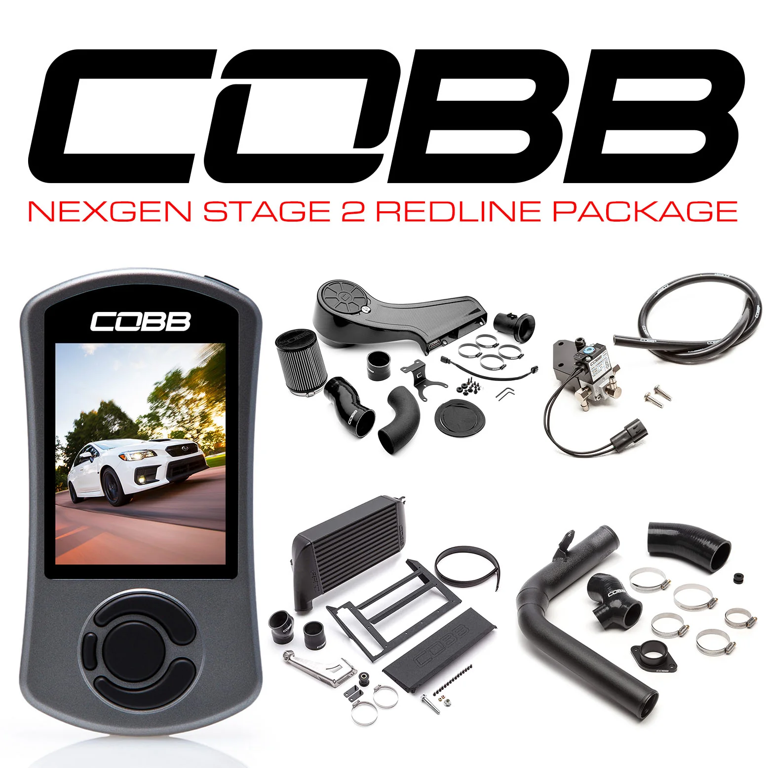 Cobb Subaru NexGen Stage 2 Redline Carbon Fiber Power Package WRX 2015-2021 (Black)