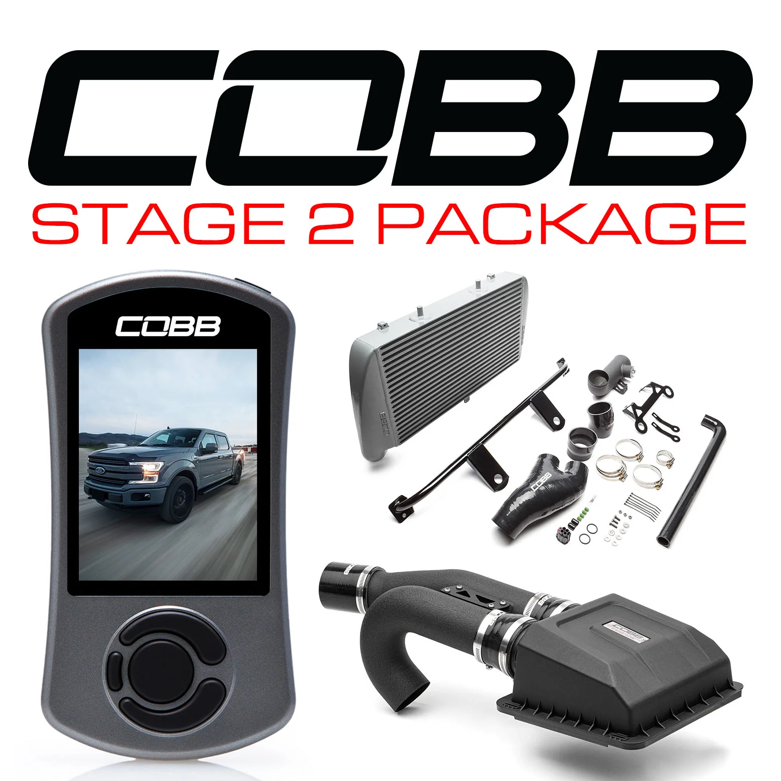 Cobb Ford Stage 2 Power Package Silver with TCM F-150 Ecoboost 3.5L 2017-2019