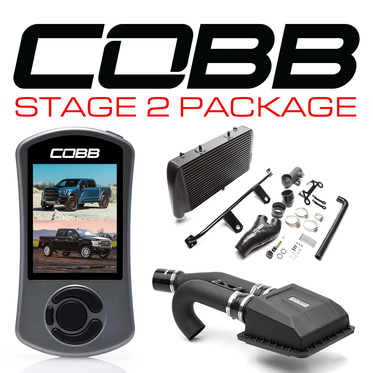 Cobb Ford Stage 2 Power Package Black with TCM F-150 Ecoboost Raptor / Limited