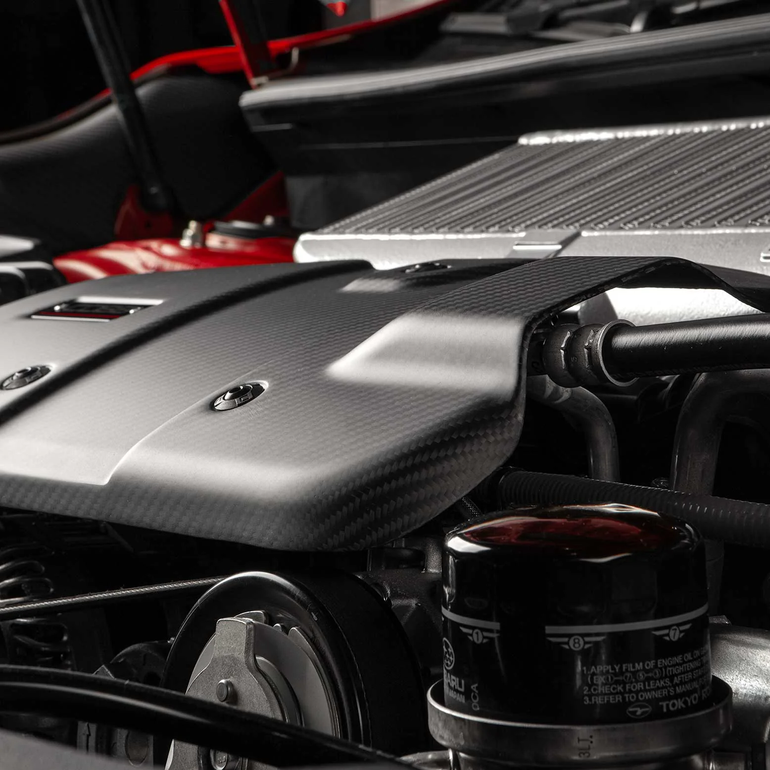 COBB Subaru Redline Matte Carbon Fiber Engine Cover WRX 2022-2025 - Image 8