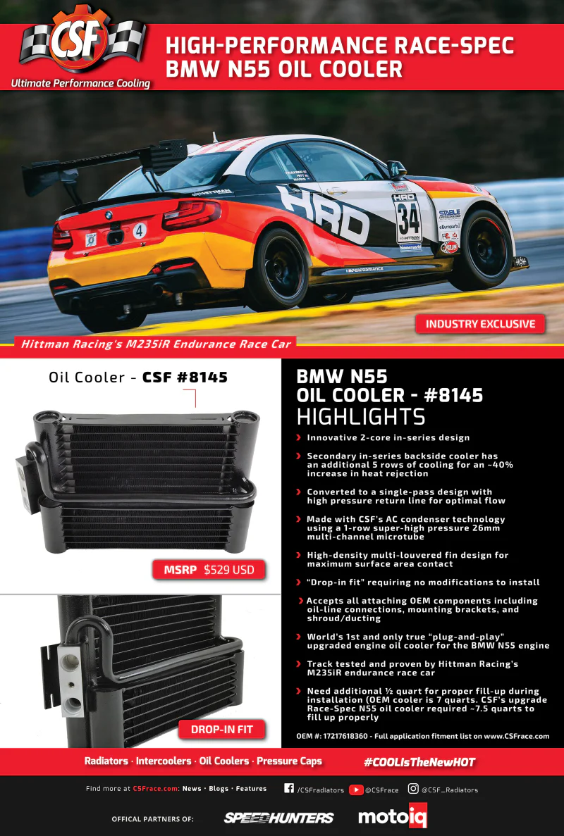 CSF 11-16 BMW 135i(X) 5 Door F20 / M135i(X) 3 Door F21 Race-Spec Oil Cooler - Image 9