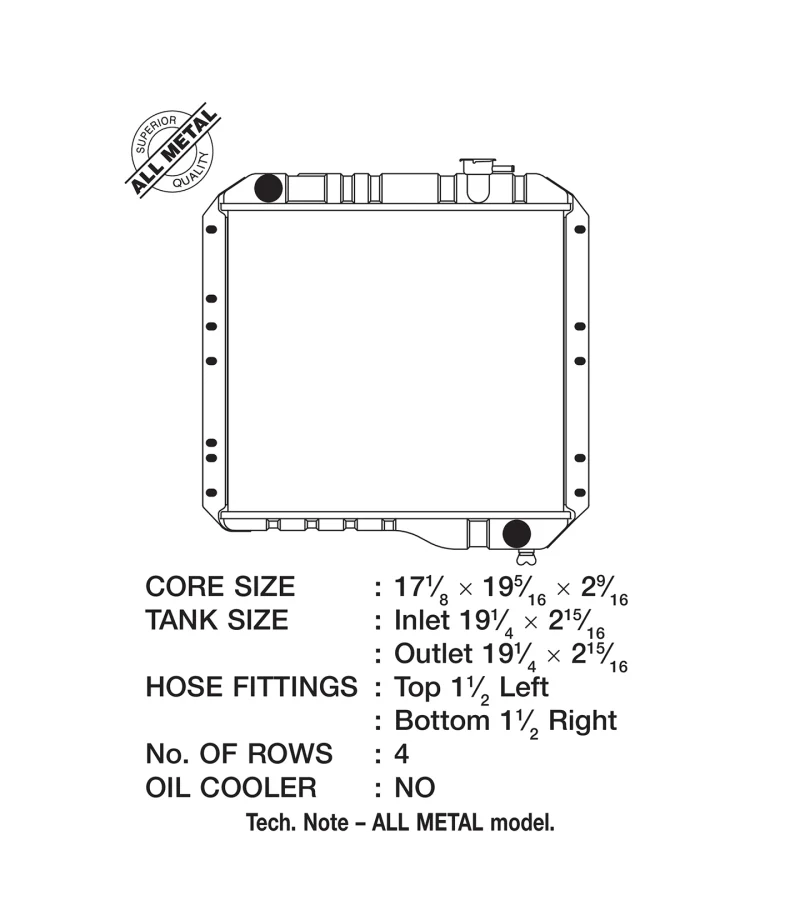 CSF 70-80 Toyota Landcruiser 3.9L/4.2L Heavy Duty 4 Row All Metal Radiator - Image 5