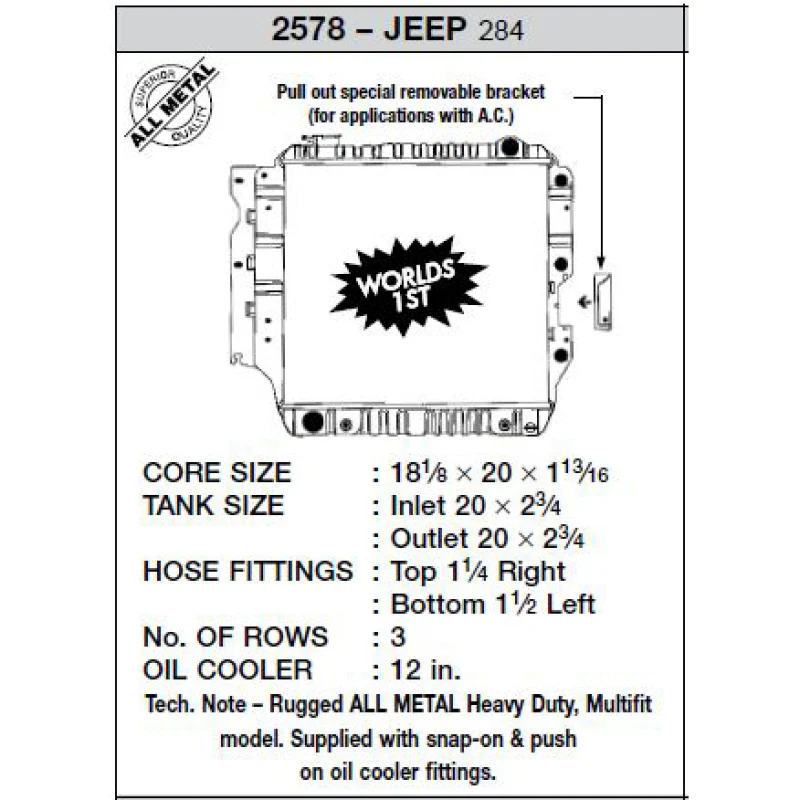 CSF 87-02 Jeep Wrangler 2.5L OEM Plastic Radiator - Image 9