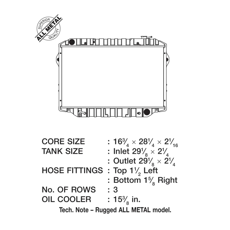 CSF 93-97 Toyota Land Cruiser 4.5L Heavy Duty 3 Row All Metal Radiator - Image 5