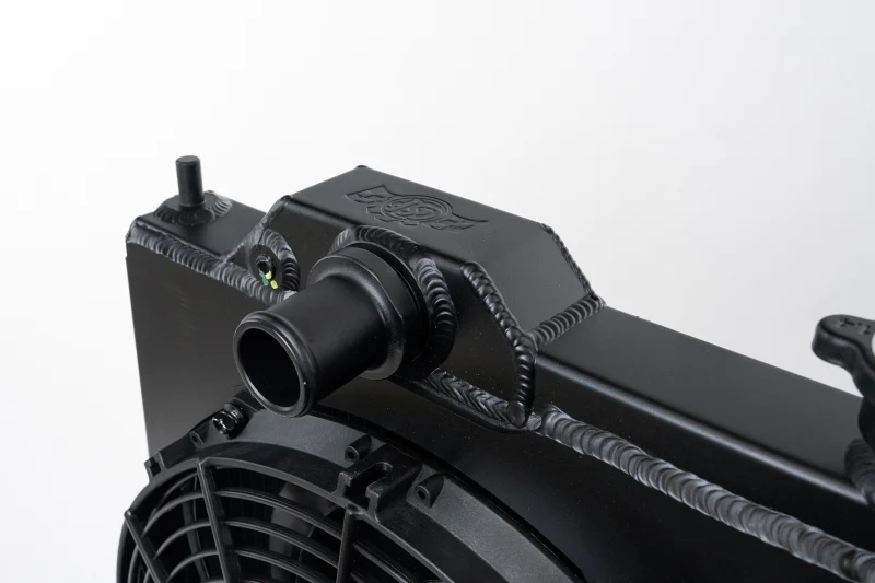 CSF 01-07 Mitsubishi Evo 7/8/9 Full-Slim Radiator w/12in Fan & Shroud/-16AN - Black - Image 2