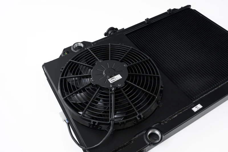 CSF 01-07 Mitsubishi Evo 7/8/9 Full-Slim Radiator w/12in Fan & Shroud/-16AN - Black - Image 5