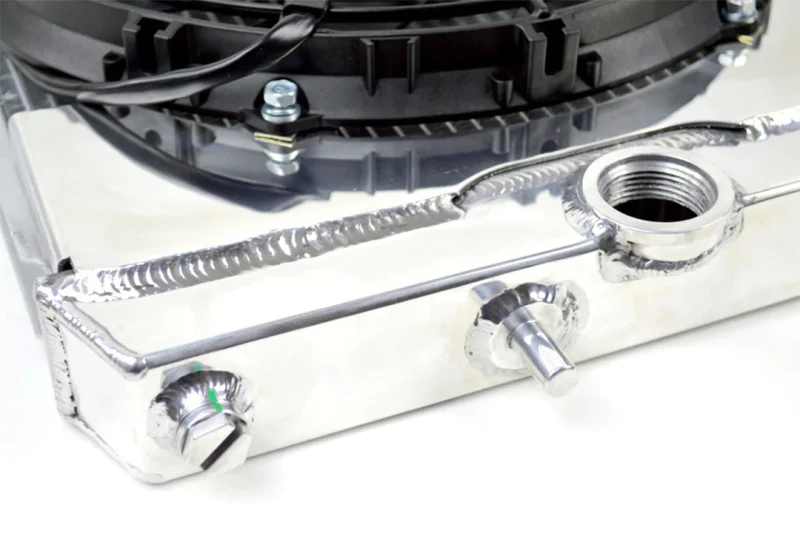 CSF 96-07 Mitsubishi Evo 4/5/6/7/8/9 Full-Slim Radiator w/12in Fan & Shroud/-16AN & Slip On Fitting - Image 2