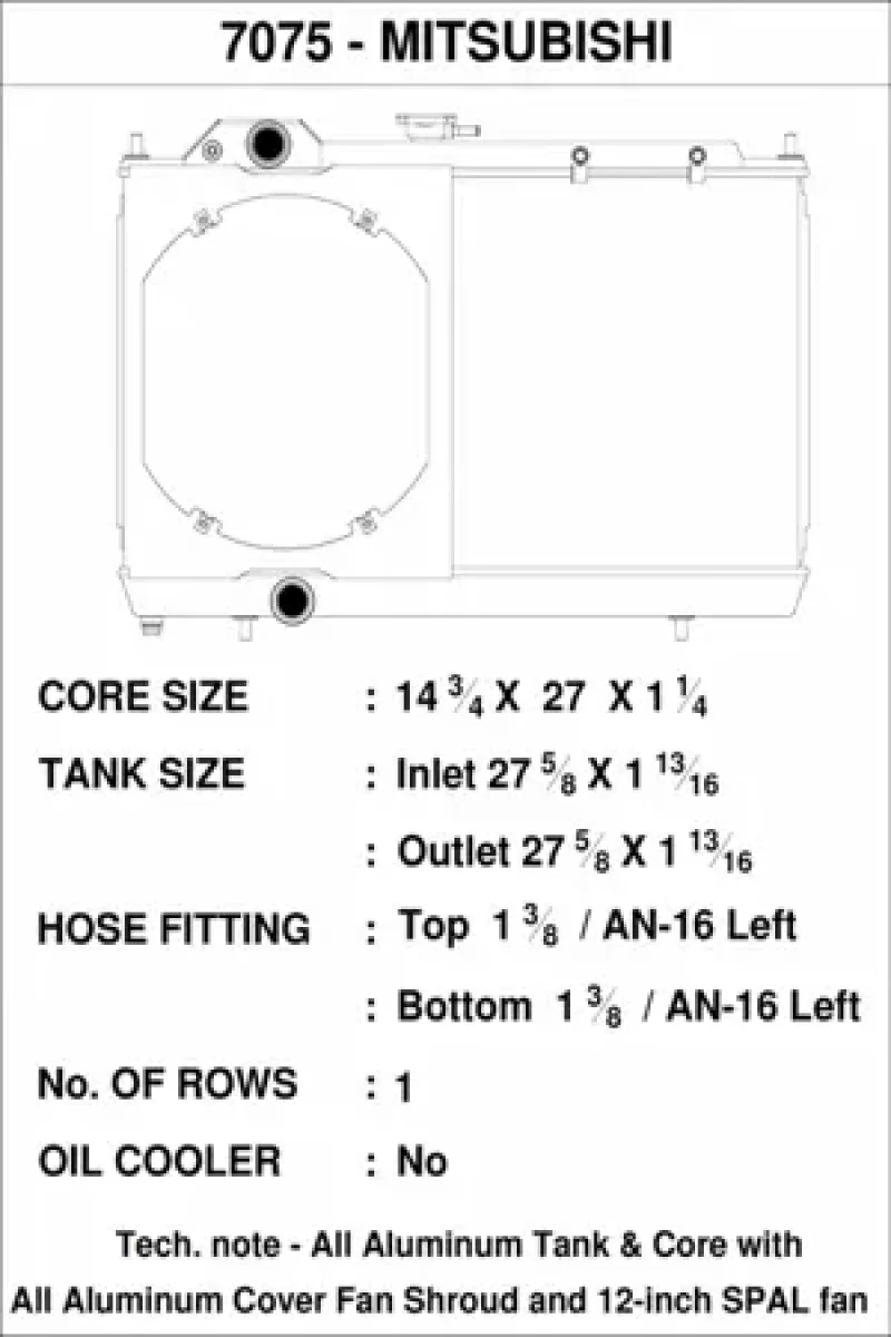 CSF 96-07 Mitsubishi Evo 4/5/6/7/8/9 Full-Slim Radiator w/12in Fan & Shroud/-16AN & Slip On Fitting - Image 5