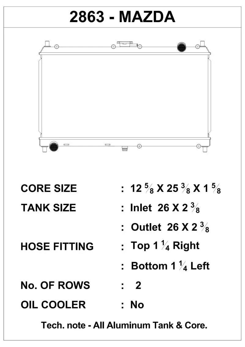 CSF 98-05 Mazda Miata Radiator - Image 2