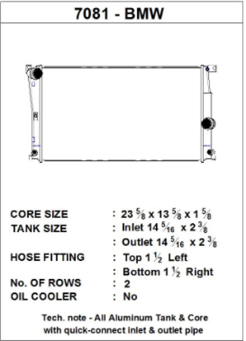 CSF BMW 2 Series (F22/F23) / BMW 3 Series (F30/F31/F34) / BMW 4 Series (F32/F33/F36) A/T Radiator - Image 2