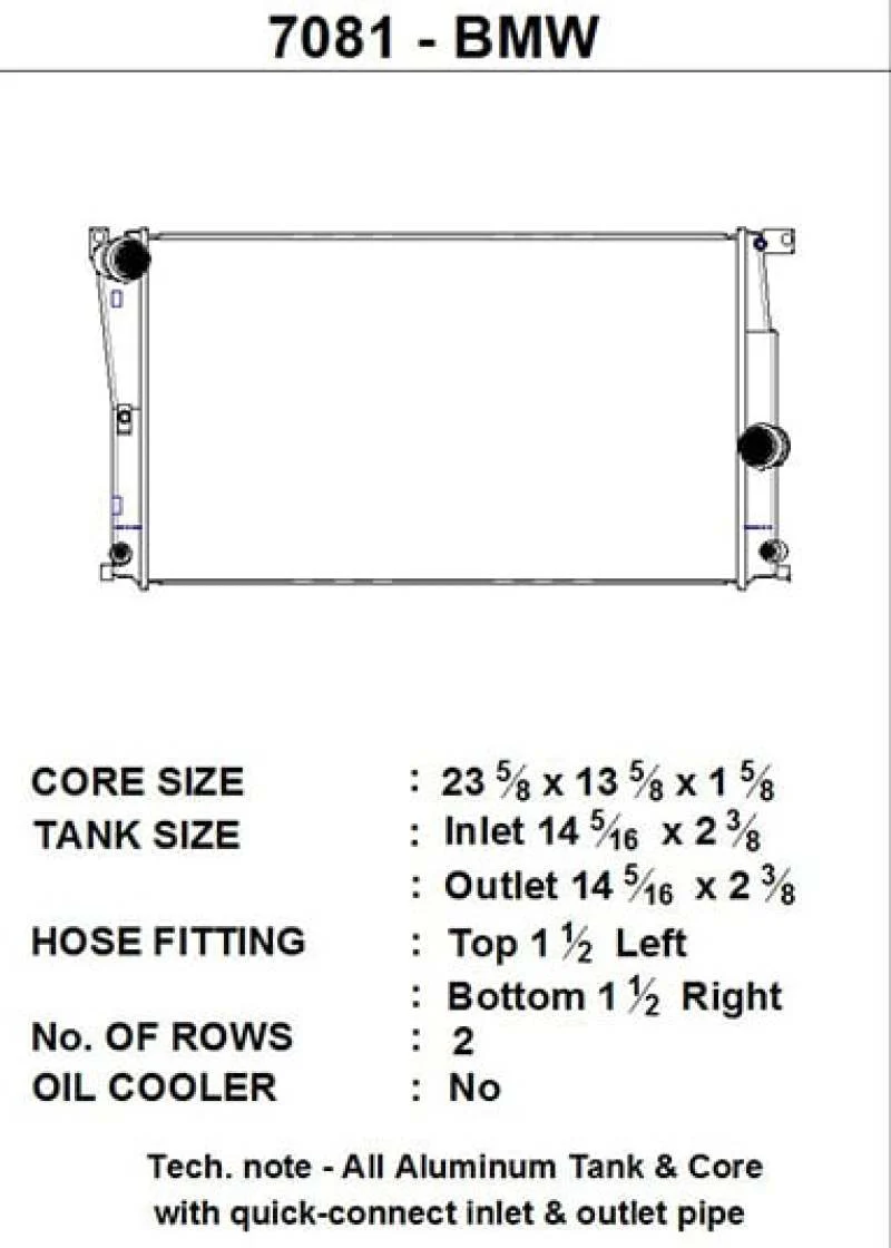 CSF BMW 2 Series (F22/F23) / BMW 3 Series (F30/F31/F34) / BMW 4 Series (F32/F33/F36) A/T Radiator - Image 4