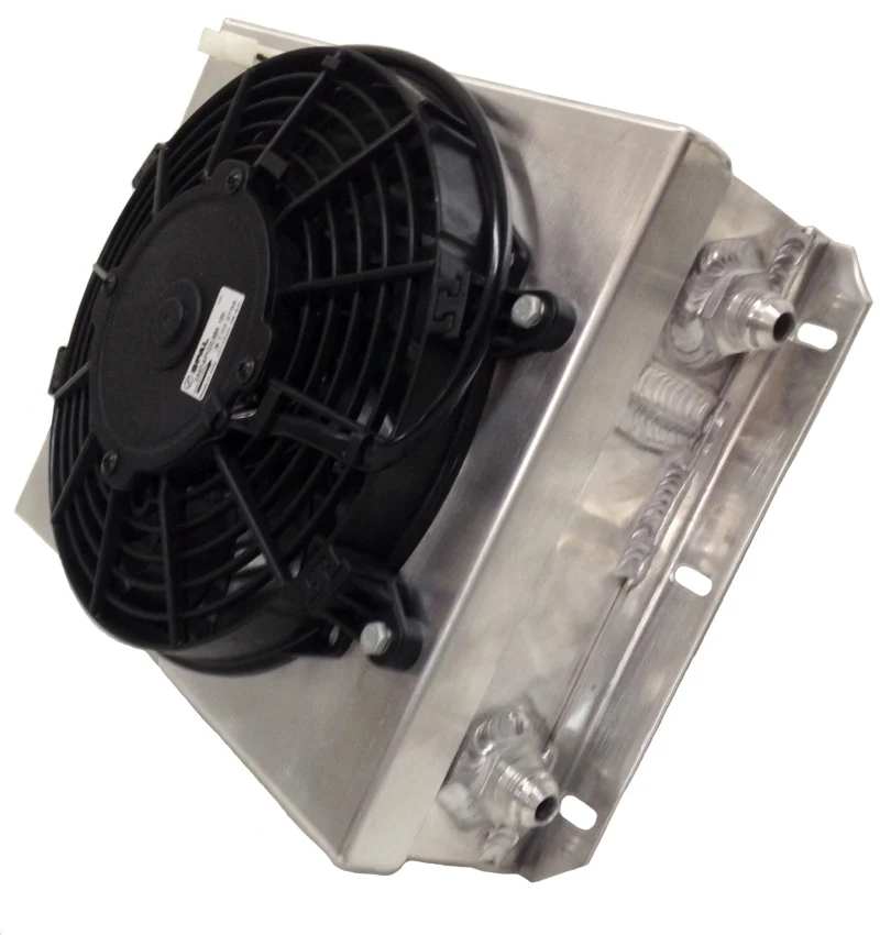 CSF Dual Fluid Bar & Plate HD Oil Cooler w/9in SPAL Fan (1/3 & 2/3 Partition) - 13.8in L x 10in H - Image 4