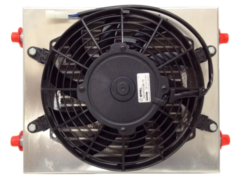 CSF Dual Fluid Bar & Plate HD Oil Cooler w/9in SPAL Fan (1/3 & 2/3 Partition) - 13.8in L x 10in H - Image 5