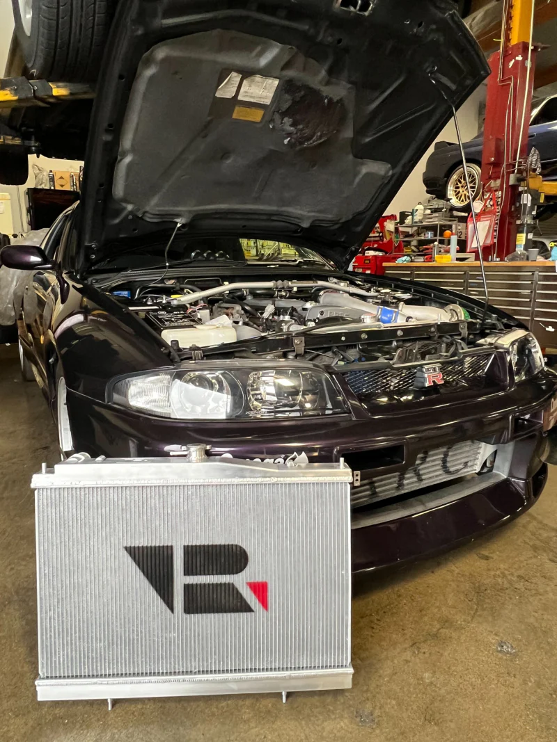 CSF Nissan R33 Skyline GT-R/GTS Full Billet Aluminum High-Performance Radiator - Black - Image 17