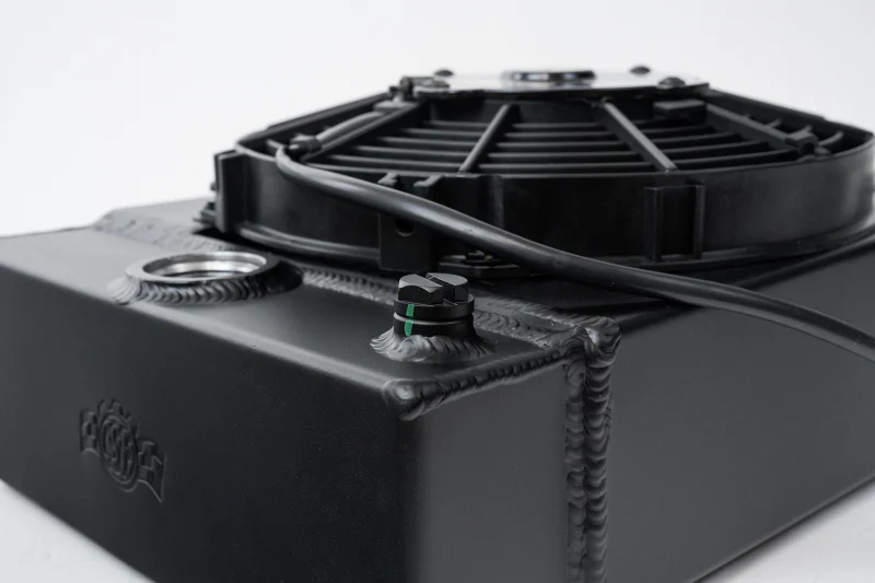 CSF Universal Drag Race / Tuck Radiator w/9in Spal Fan - 10.5in H x 10in L x 3.6in W - Black - Image 4