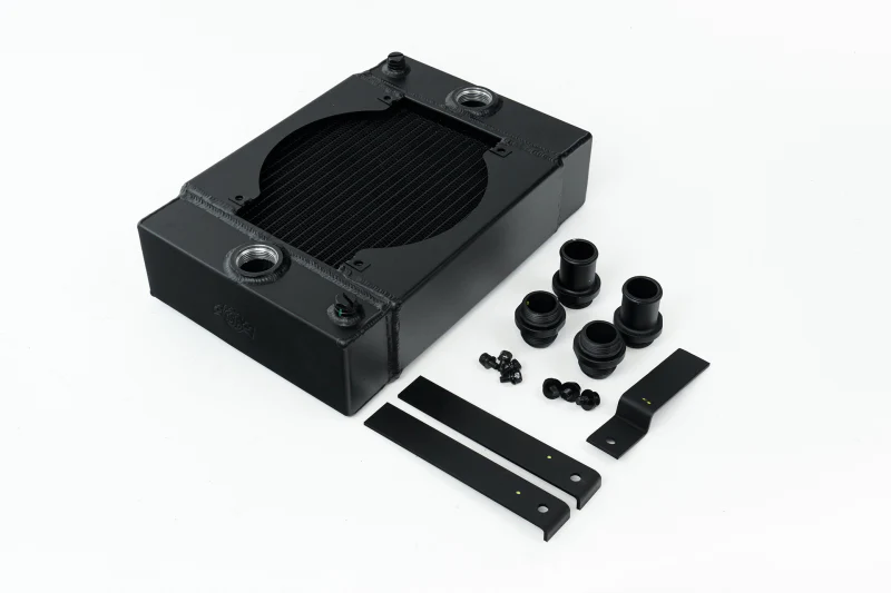 CSF Universal Drag Race / Tuck Radiator w/9in Spal Fan - 10.5in H x 10in L x 3.6in W - Black - Image 5
