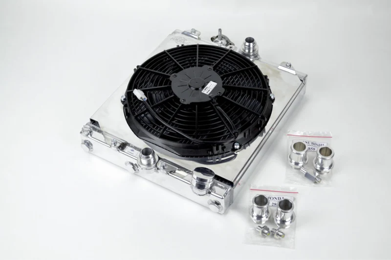 CSF Universal Half Radiator w/-16AN & Slip-On Fittings/12in SPAL Fan & Shroud - Image 5