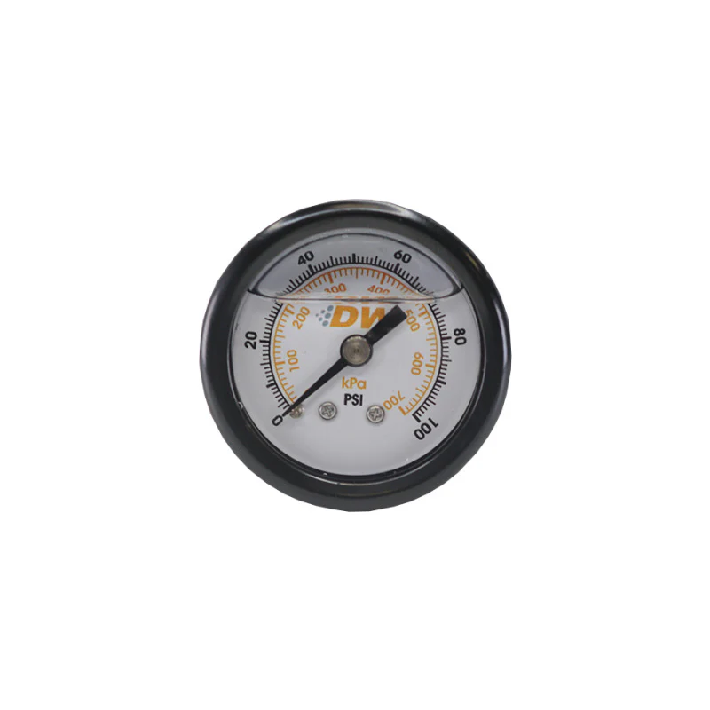 DeatschWerks 0-100 PSI 1/8in NPT Mechanical Fuel Pressure Gauge 1.5in Diameter Black Housing - Image 2