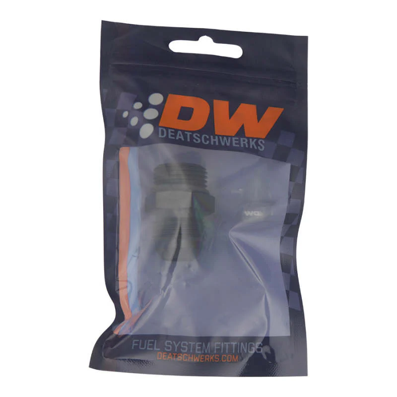 DeatschWerks 10AN ORB Male to 10 AN Male Flare Adapter (Incl O-Ring) - Anodized Matte Black - Image 2