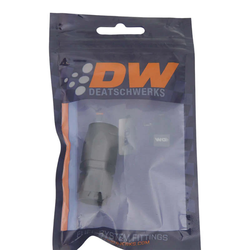 DeatschWerks 6AN Female Swivel Strait Hose End CPE - Anodized Matte Black - Image 4