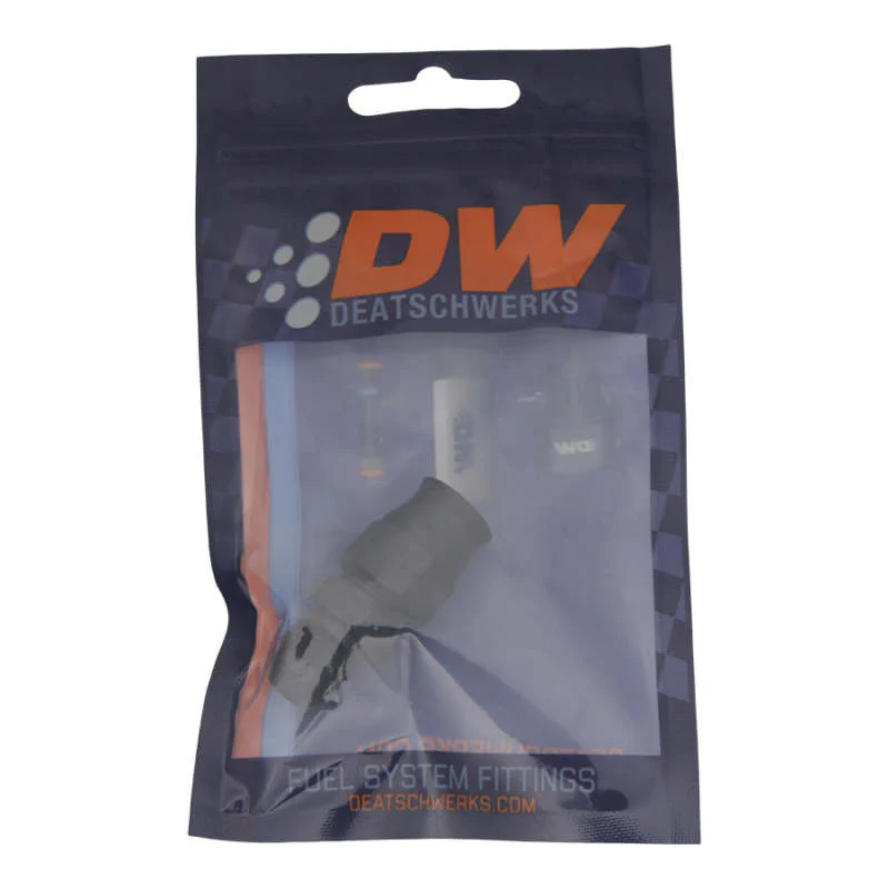 DeatschWerks 6AN Male Flare to 3/8in Hardline Compression Adapter - Anodized Matte Black - Image 2