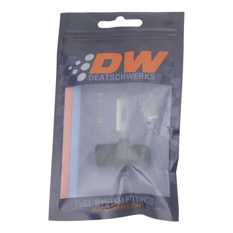 DeatschWerks 6AN Male Flare to 3/8in Male NPT Adapter - Anodized Matte Black - Image 2