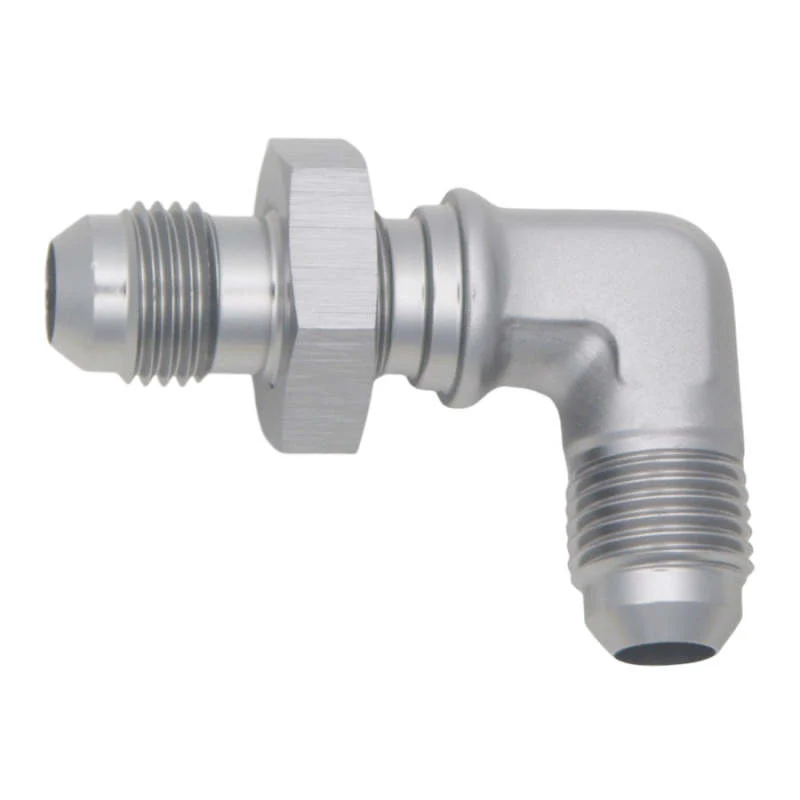 DeatschWerks 6AN Male Flare To 6AN Male Flare Bulkhead Adapter 90-Degree (Incl. Nut) - Image 2