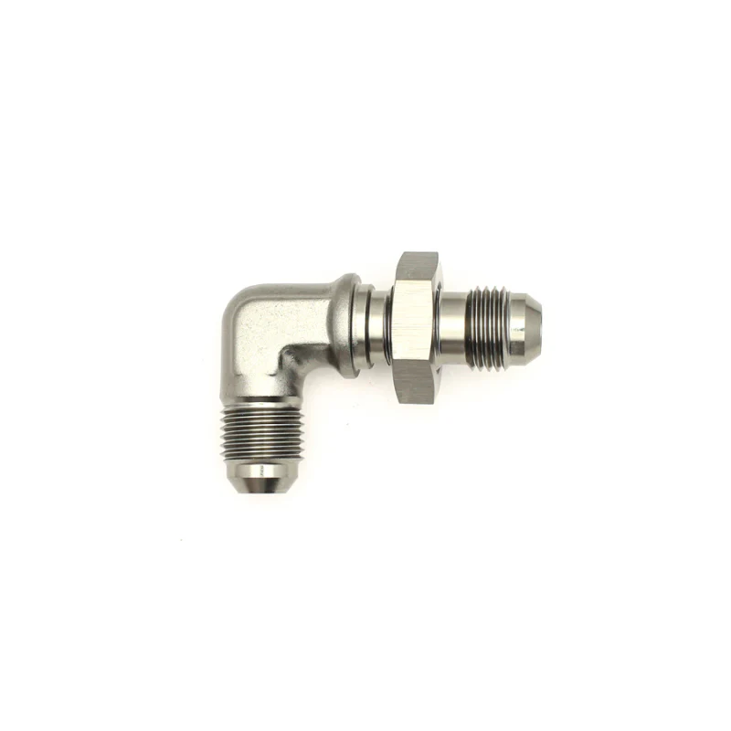 DeatschWerks 6AN Male Flare To 6AN Male Flare Bulkhead Adapter 90-Degree (Incl. Nut) - Image 3
