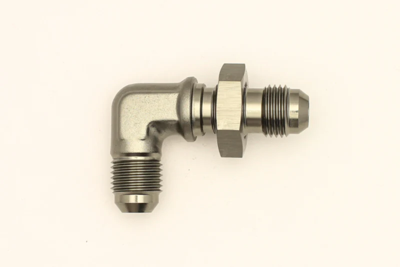 DeatschWerks 6AN Male Flare To 6AN Male Flare Bulkhead Adapter 90-Degree (Incl. Nut) - Image 4