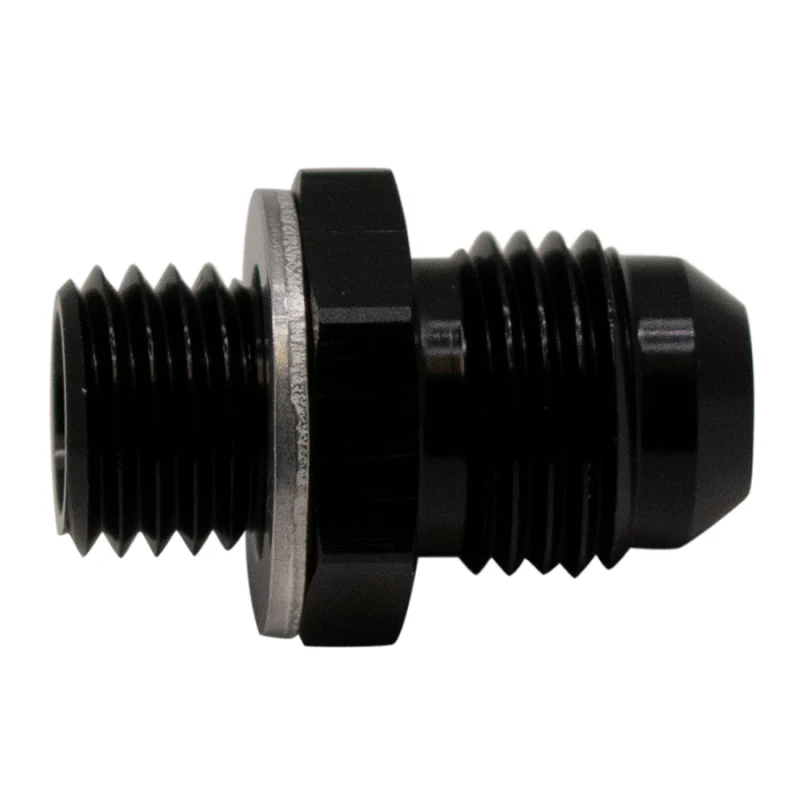 DeatschWerks 6AN Male Flare to M12 X 1.5 Male Metric Adapter (Incl Washer) - Anodized Matte Black - Image 3