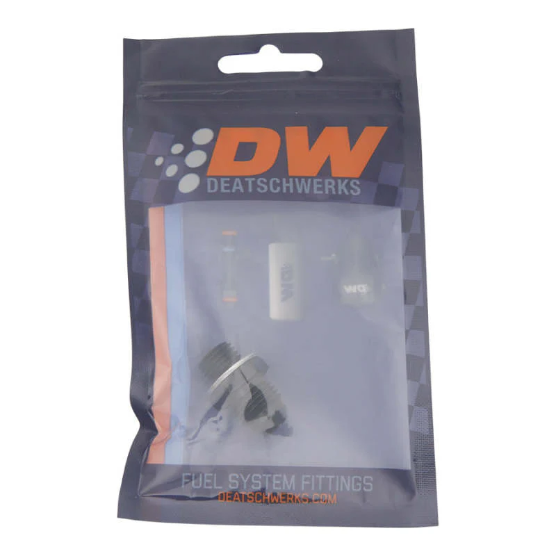DeatschWerks 6AN Male Flare to M12 X 1.5 Male Metric Adapter (Incl Washer) - Anodized Matte Black - Image 4