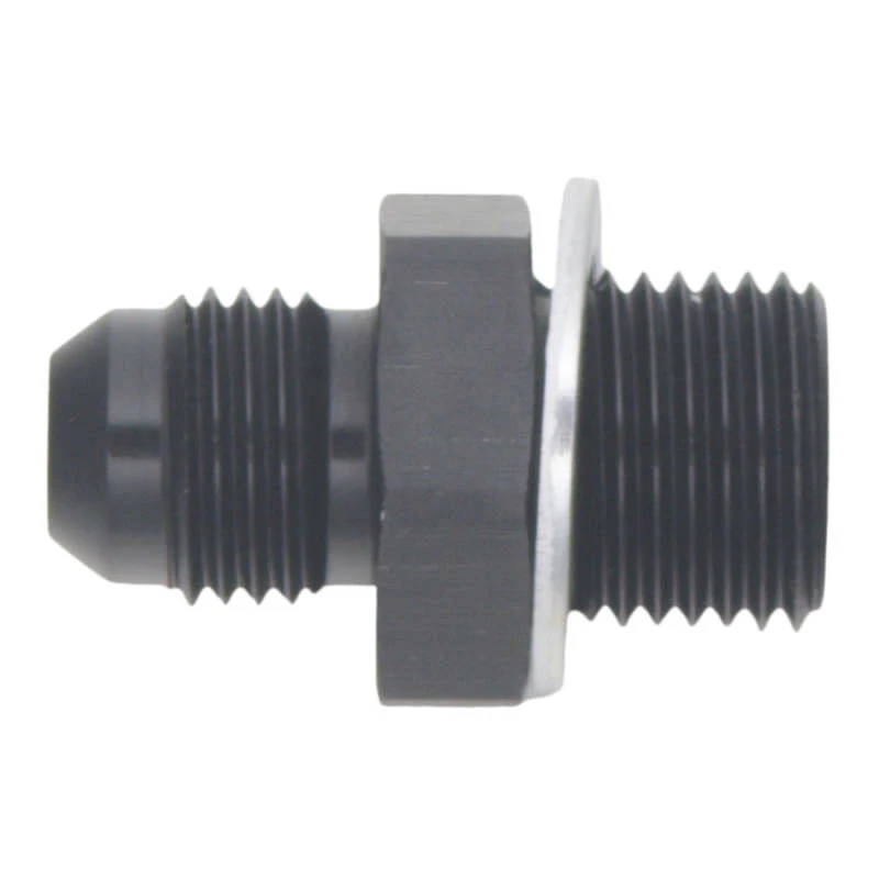 DeatschWerks 6AN Male Flare to M16 X 1.5 Male Metric Adapter (Incl Washer) - Anodized Matte Black - Image 2