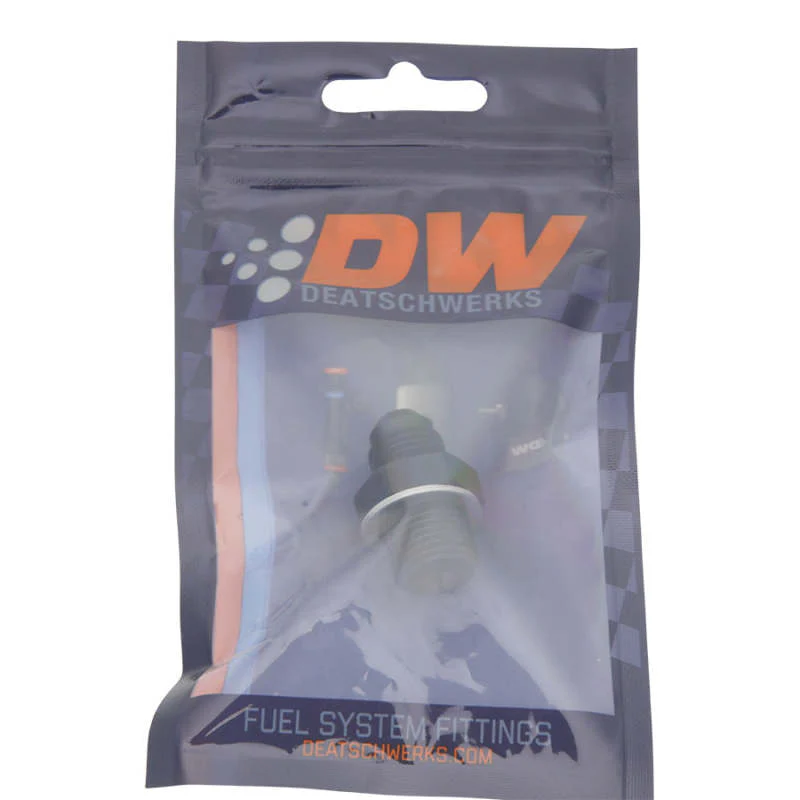 DeatschWerks 6AN Male Flare to M16 X 1.5 Male Metric Adapter (Incl Washer) - Anodized Matte Black - Image 4