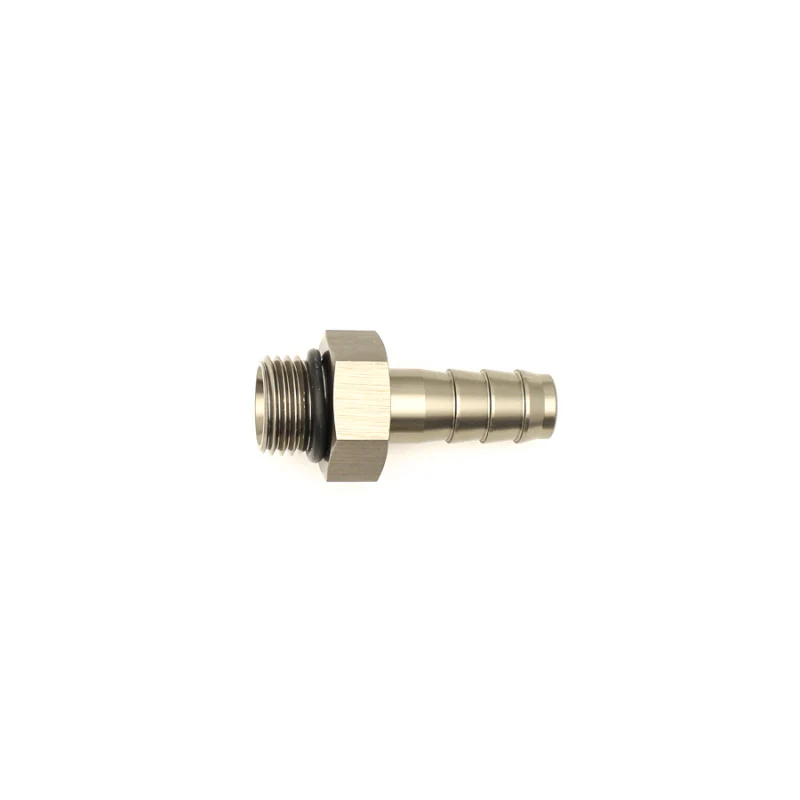 DeatschWerks 6AN ORB Male to 3/8in Male Triple Barb Fitting (Incl O-Ring) - Anodized Matte Black - Image 3