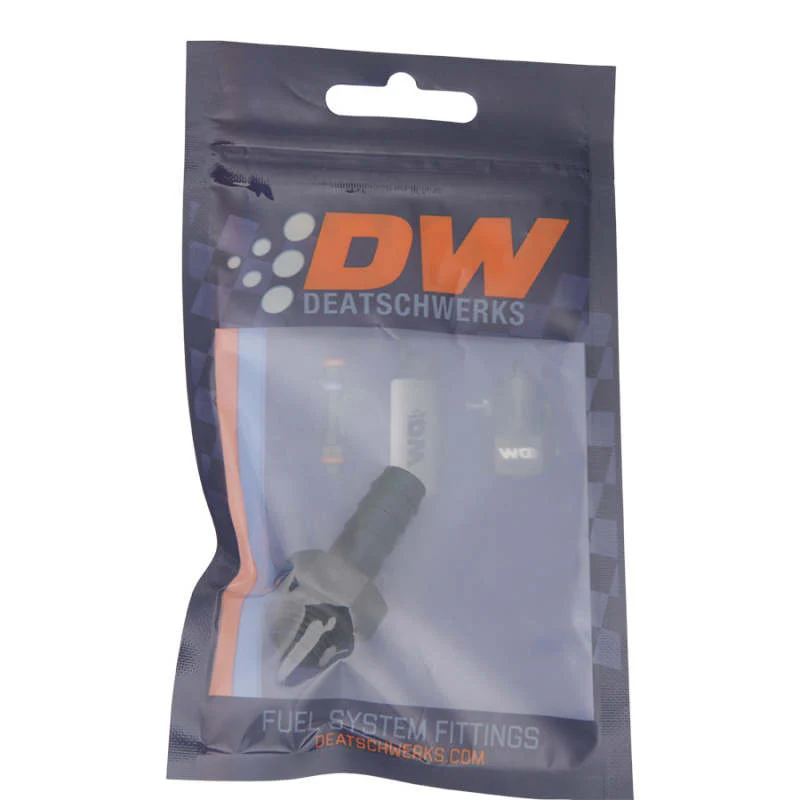 DeatschWerks 6AN ORB Male to 3/8in Male Triple Barb Fitting (Incl O-Ring) - Anodized Matte Black - Image 4