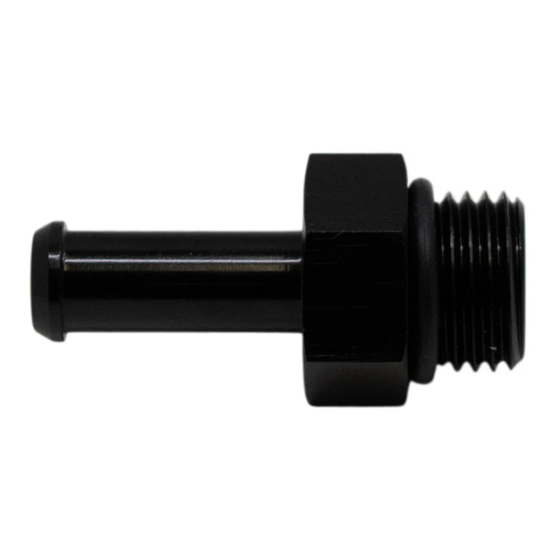 DeatschWerks 6AN ORB Male to 5/16in Male Barb Fitting (Incl O-Ring) - Anodized Matte Black - Image 2
