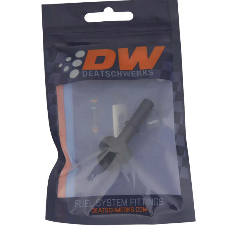 DeatschWerks 6AN ORB Male to 5/16in Male EFI Quick Connect Adapter - Anodized Matte Black - Image 2