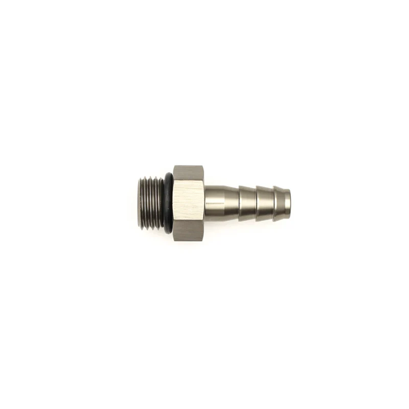 DeatschWerks 6AN ORB Male to 5/16in Male Triple Barb Fitting (Incl O-Ring) - Anodized Matte Black - Image 3