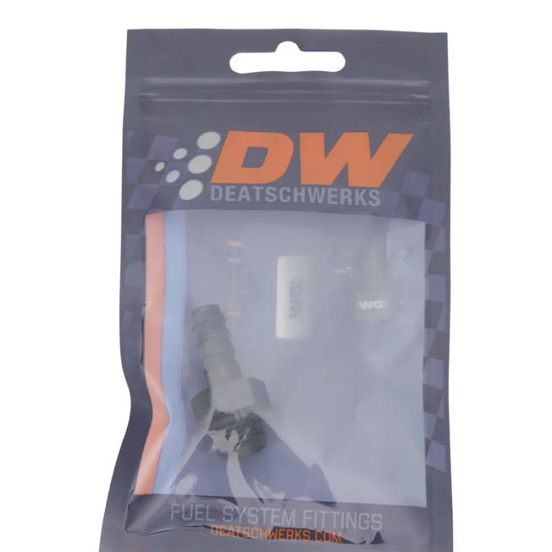 DeatschWerks 6AN ORB Male to 5/16in Male Triple Barb Fitting (Incl O-Ring) - Anodized Matte Black - Image 4