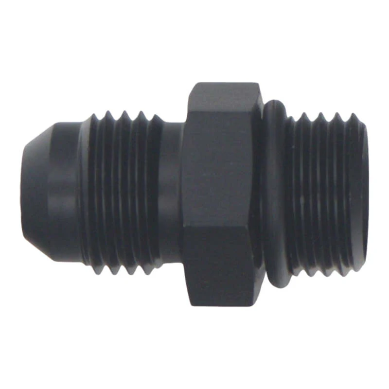 DeatschWerks 6AN ORB Male to 6AN Male Flare Adapter (Incl O-Ring) - Anodized Matte Black - Image 2