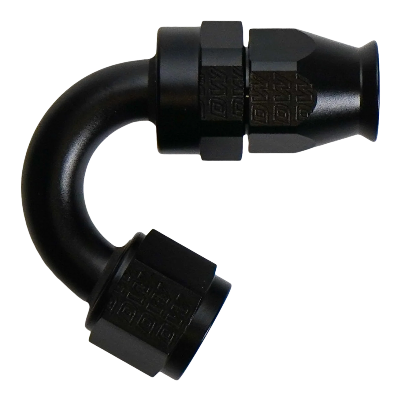 DeatschWerks 8 AN Female Flare Swivel (Incl Ferule/Olive) 150-degree Hose End PTFE